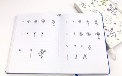 YOU TOO CAN! Make stunning bullet journal floral spreads in 10 minutes with 7 easy flower doodling.
