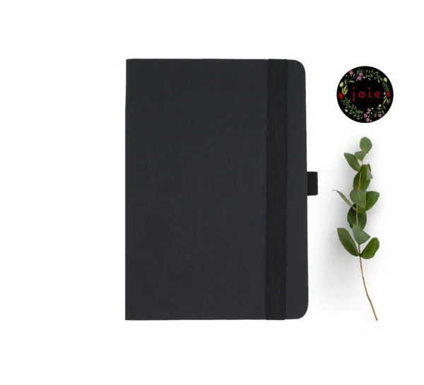 A5 Black Leather Dot Grid Notebook