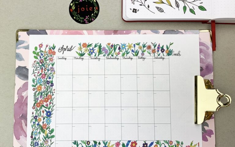 April Monthly Plan – Free Download