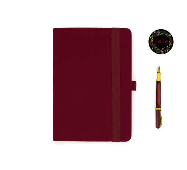 A5 Burgundy Dot Grid Notebook