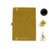 Gold Yellow A5 dot grid notebook with sun designed logo