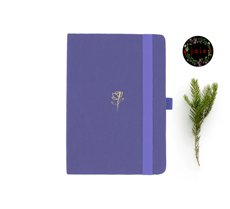 A5 dot grid notebook with rose illustration on cover
