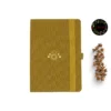 Gold Yellow A5 dot grid notebook with sun designed logo