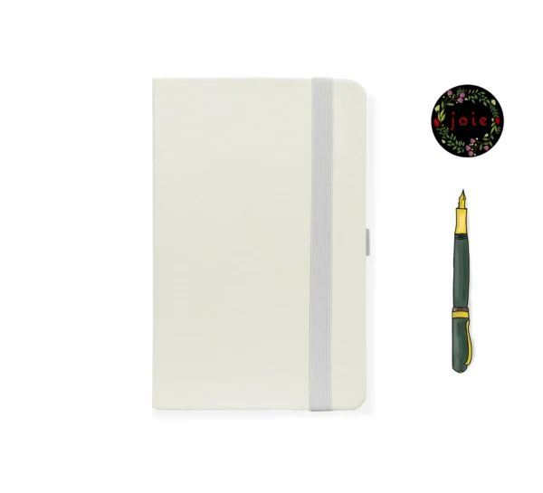 A5 Snow Leather Dot Grid Notebook